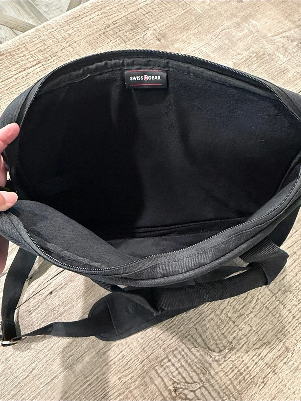 SwissGear Black Laptop Briefcase with Red Accents